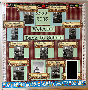 Back to School Bulletin Board with all student pictures