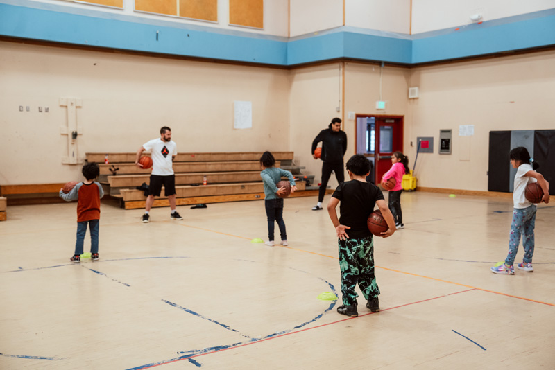 Children on basketball Court