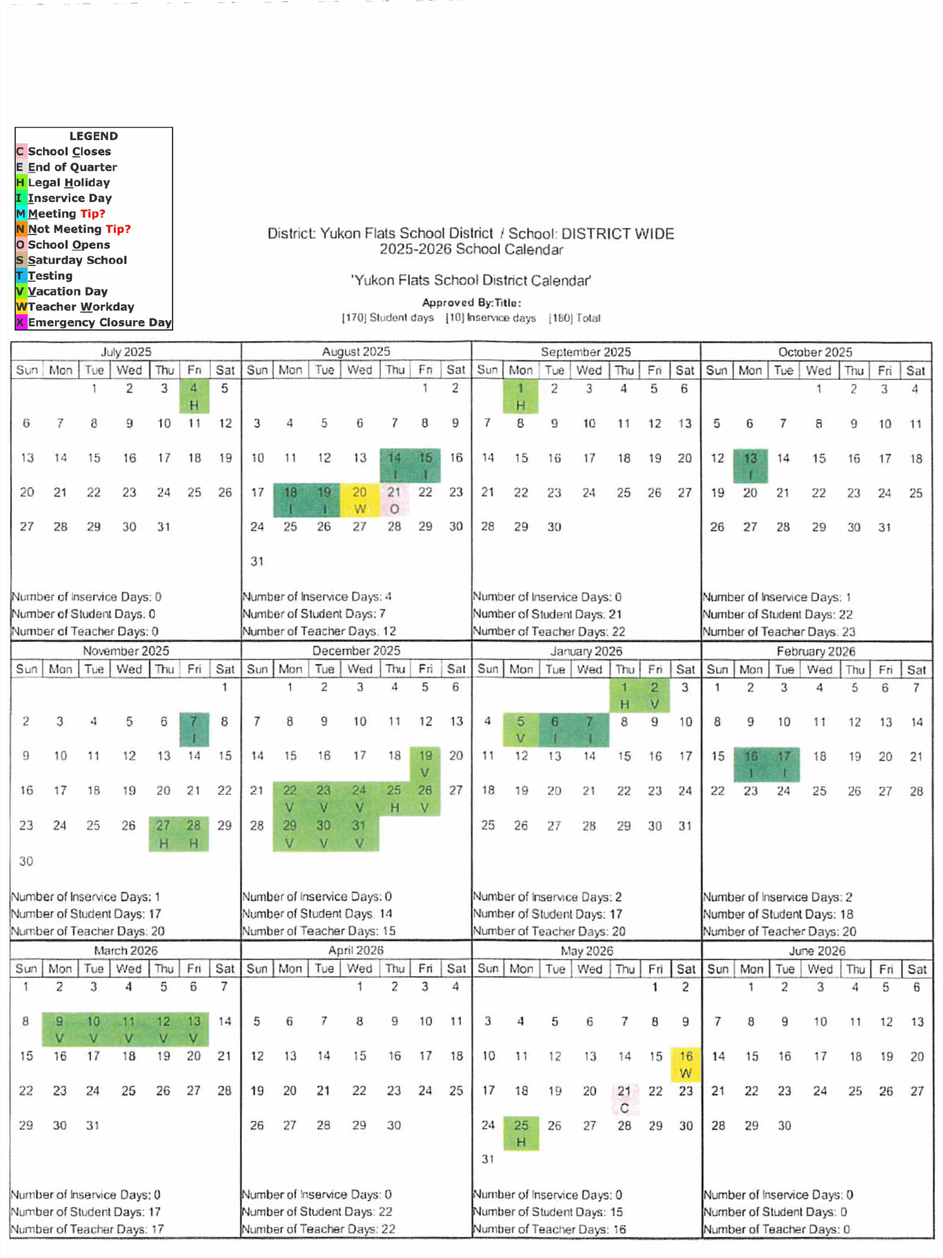 SY 25/26 School Calendar